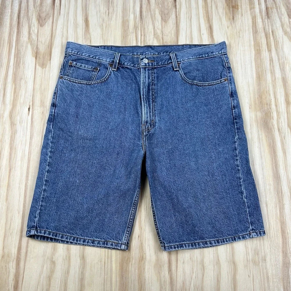 Levi's 505 Men's 40x10 Blue Denim Jean Shorts Jorts Relaxed Fit Vintage Casual